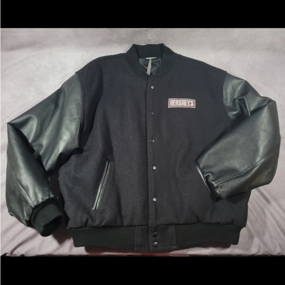 (RARE) 1998 vintage Hershey Godzilla Varsity Leather Wool Jacket